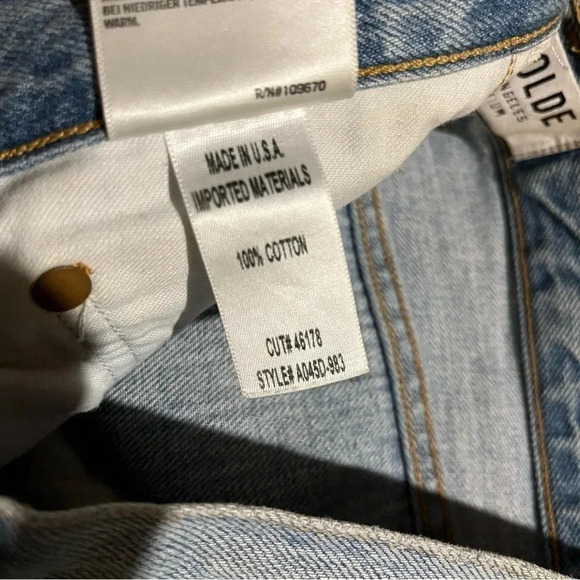 AGOLDE Jamie High Rise Classic Distressed Jeans Shakedown Light Blue Size 28 - Picture 7 of 11